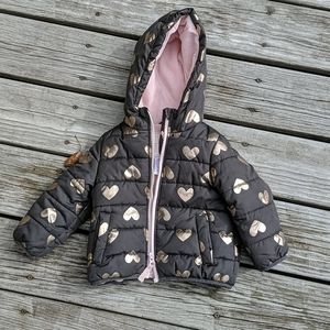 Carter's girls winter coat - brown and gold - 18 m